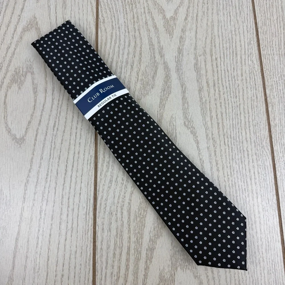 799 Club Room Men's Tie Dooley Floral 1 Black $55 Polyester